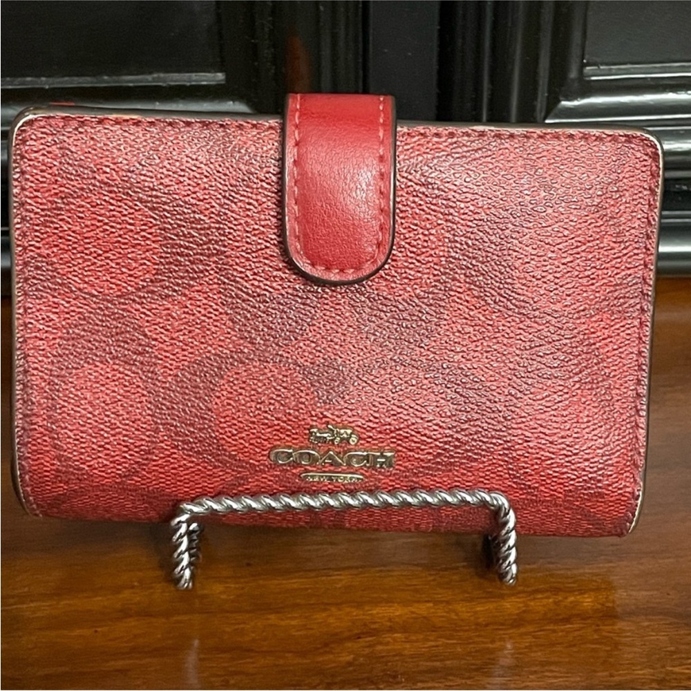 Coach Cherry Red Leather Wallet